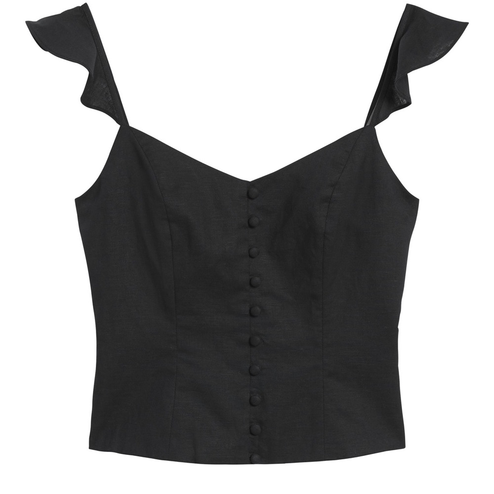 NWOT Banana Republic Black Button Detail Top